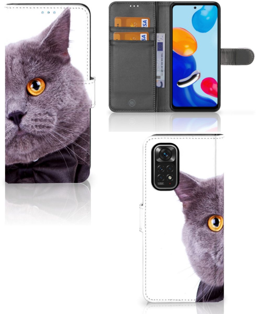 Xiaomi Redmi Note 11/11S Telefoonhoesje met Pasjes Kat
