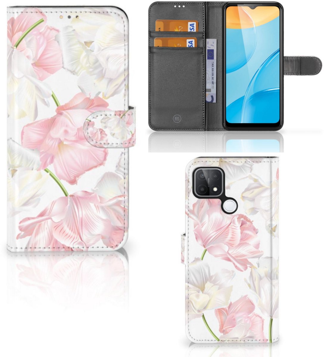 Book Case voor OPPO A15 Hoesje Lovely Flowers