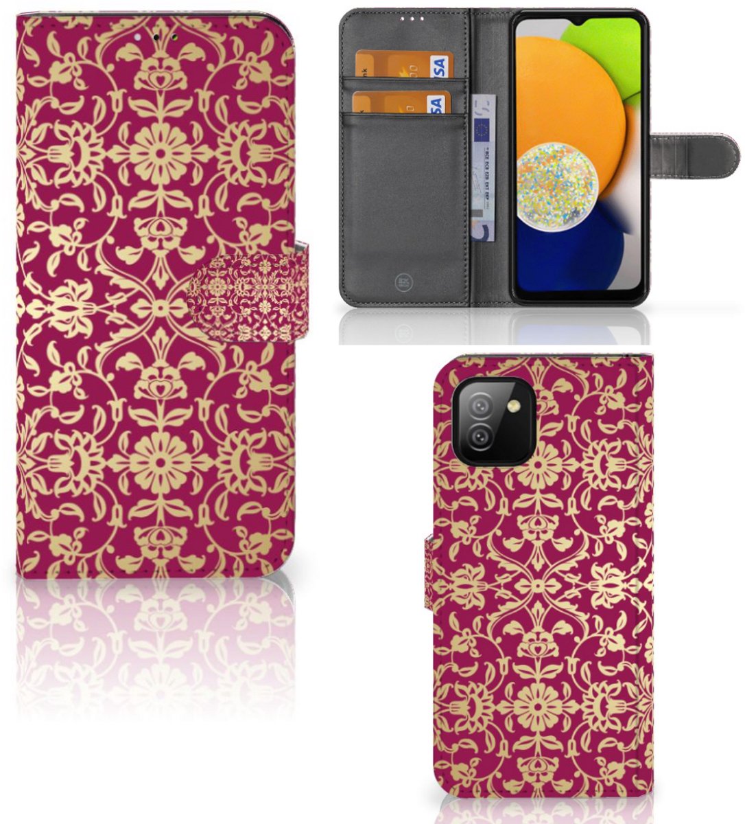 Wallet Case Samsung Galaxy A03 Barok Pink