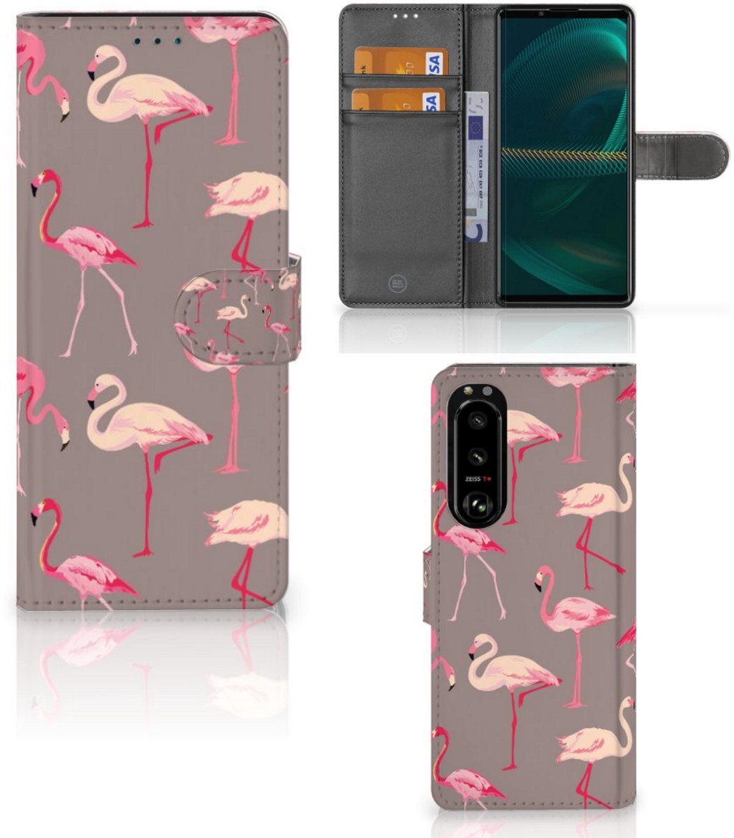 Sony Xperia 5III Telefoonhoesje met Pasjes Flamingo