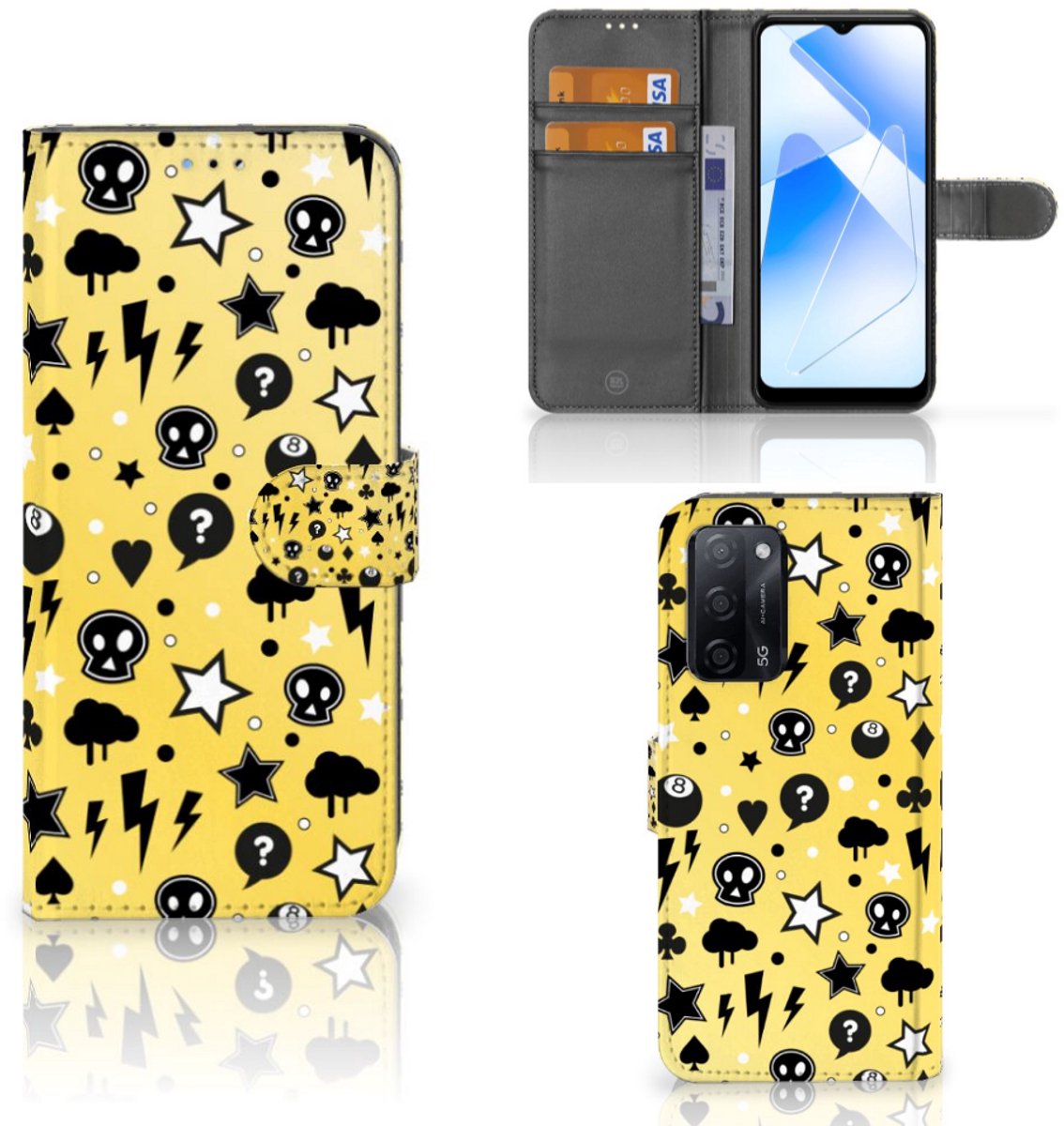 Telefoonhoesje met Naam OPPO A16/A16s/A54s Punk Geel