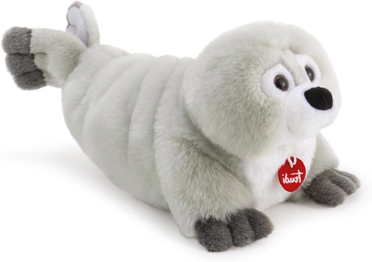 Knuffel Robbe - Zacht Speelgoed - Baby Kinderkamer - Klassieke Realistische Look - 39 cm - Off-white
