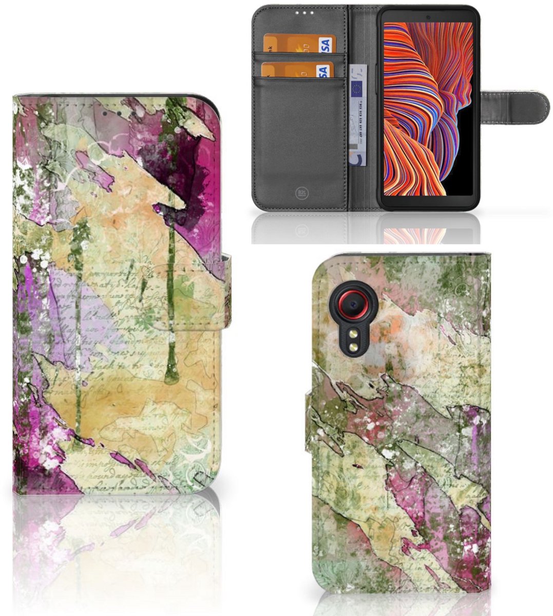 Book Case voor Hoesje Samsung Galaxy Xcover 5 Letter Painting