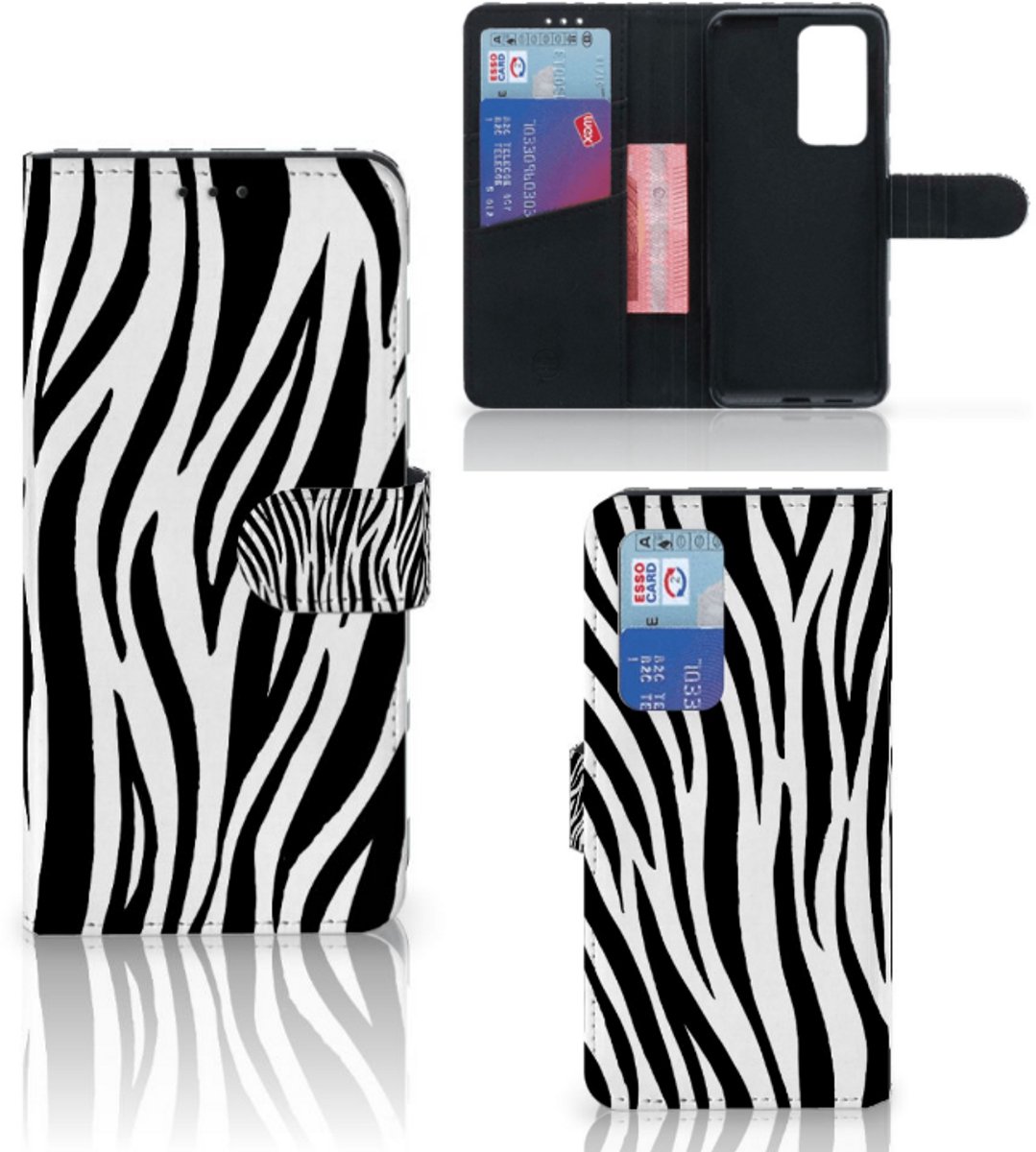 Huawei P40 Pro Telefoonhoesje met Pasjes Zebra