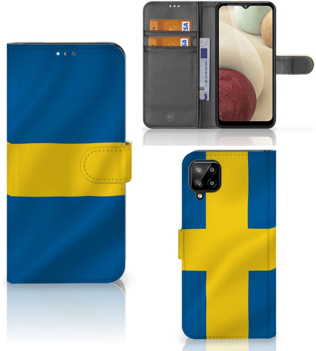 Samsung Galaxy A12 Bookstyle Case Zweden