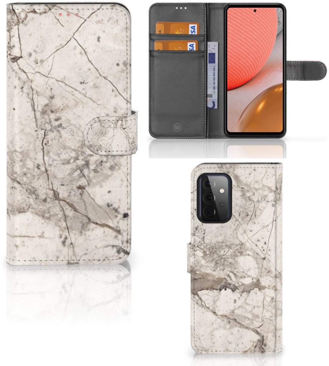 Samsung Galaxy A72 Bookcase Marmer Beige