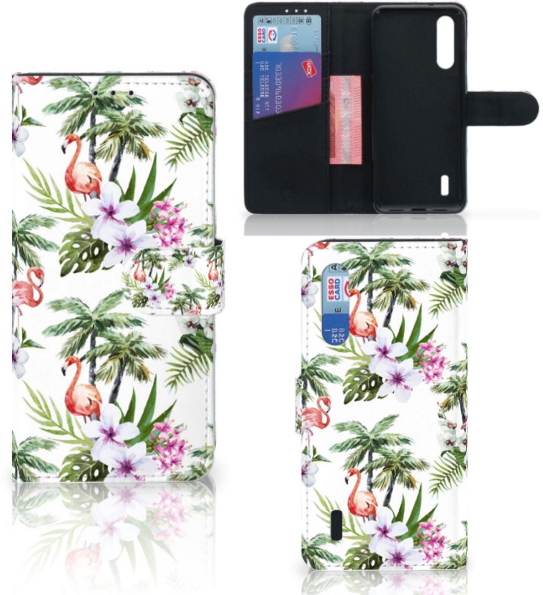 Xiaomi Mi 9 Lite Telefoonhoesje met Pasjes Flamingo Palms