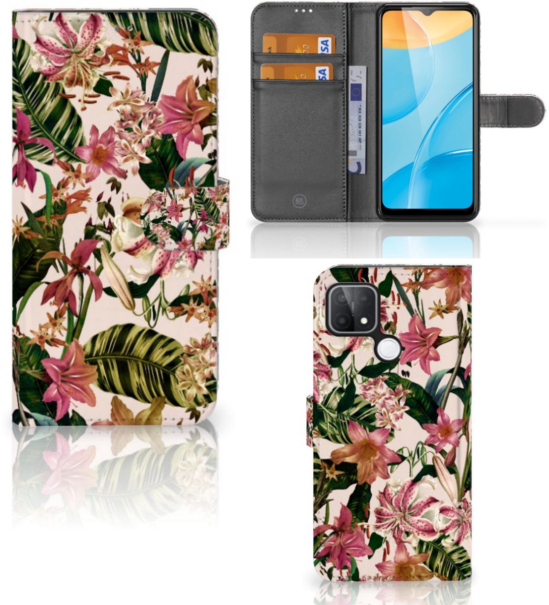 OPPO A15 Hoesje Flowers