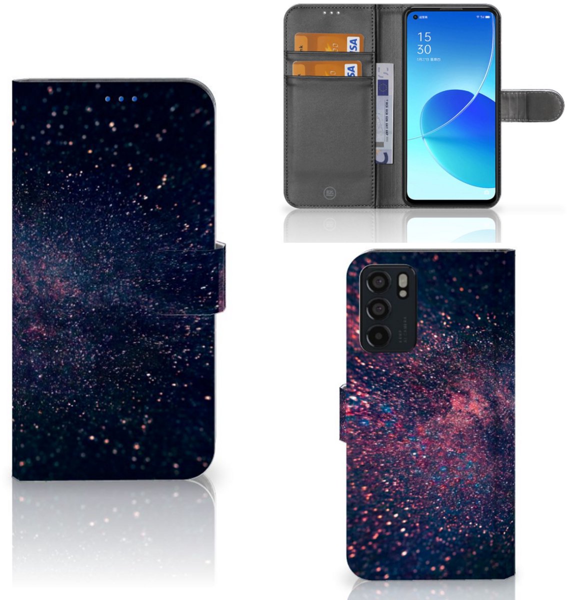 OPPO Reno6 5G Book Case Stars