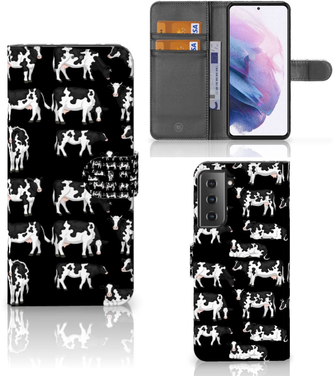 Samsung Galaxy S21 Plus Telefoonhoesje met Pasjes Koetjes