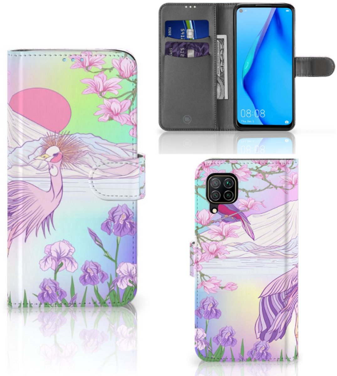 Huawei P40 Lite Telefoonhoesje met Pasjes Bird