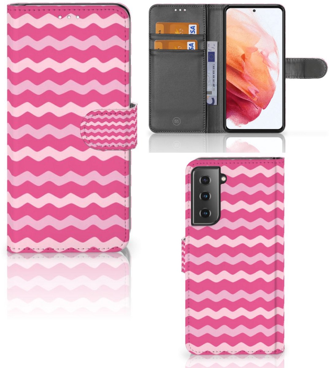 Samsung Galaxy S21 Telefoon Hoesje Waves Pink
