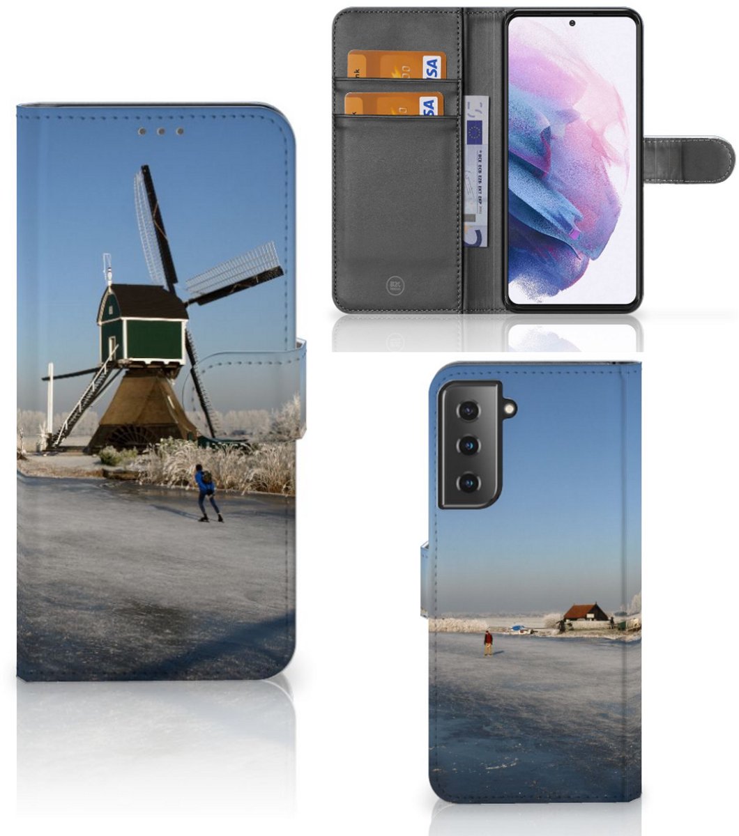 Book Case voor Samsung Galaxy S21 Plus Flip Cover Schaatsers