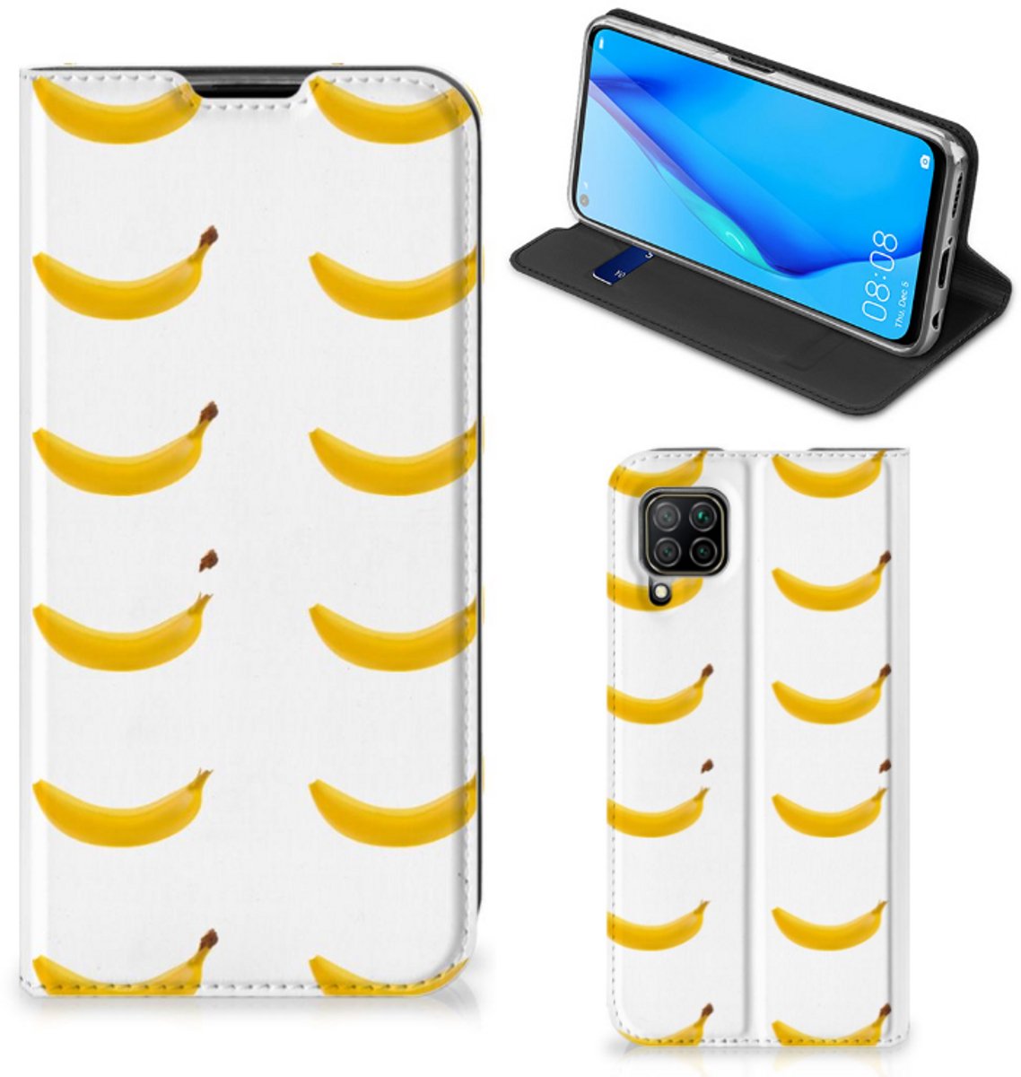 Huawei P40 Lite Flip Style Cover Banana