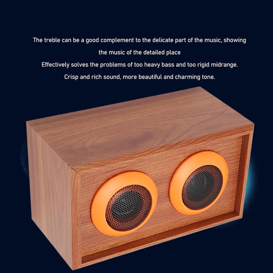 Houten Tweeter Luidspreker - Boekenplank Luidspreker - Thuisbioscoop Geluid - Massief Houten Kast - 4 inch - Houtnerf — afbeelding 2