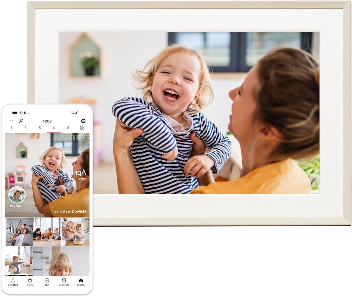FamilyAlbum Fotolijstje, 25,7 cm (10,1 inch), HD wifi, smart fotolijst met touch-display, eenvoudig delen via FamilyAlbum-app, privé en veilige opslag in de