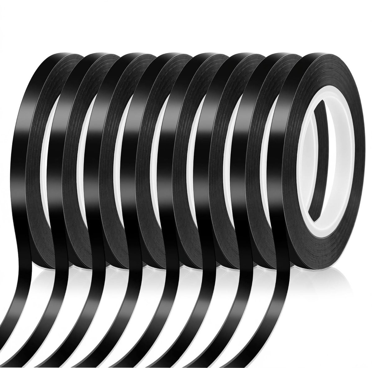 8 Rollen Zelfklevende Zwart-Wit Bord Tape 3mm x 66m voor Grafisch Gebruik, Rooster Markering en DIY Projecten in Huis, School en Kantoor