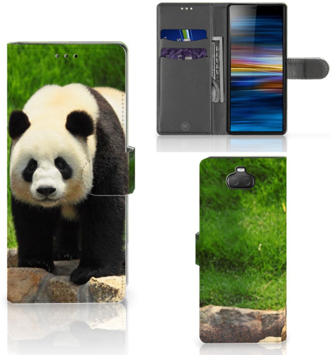 Sony Xperia 10 Telefoonhoesje met Pasjes Panda