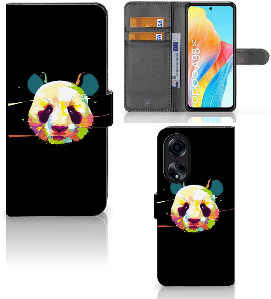 OPPO A98 5G Leuk Hoesje Panda Color