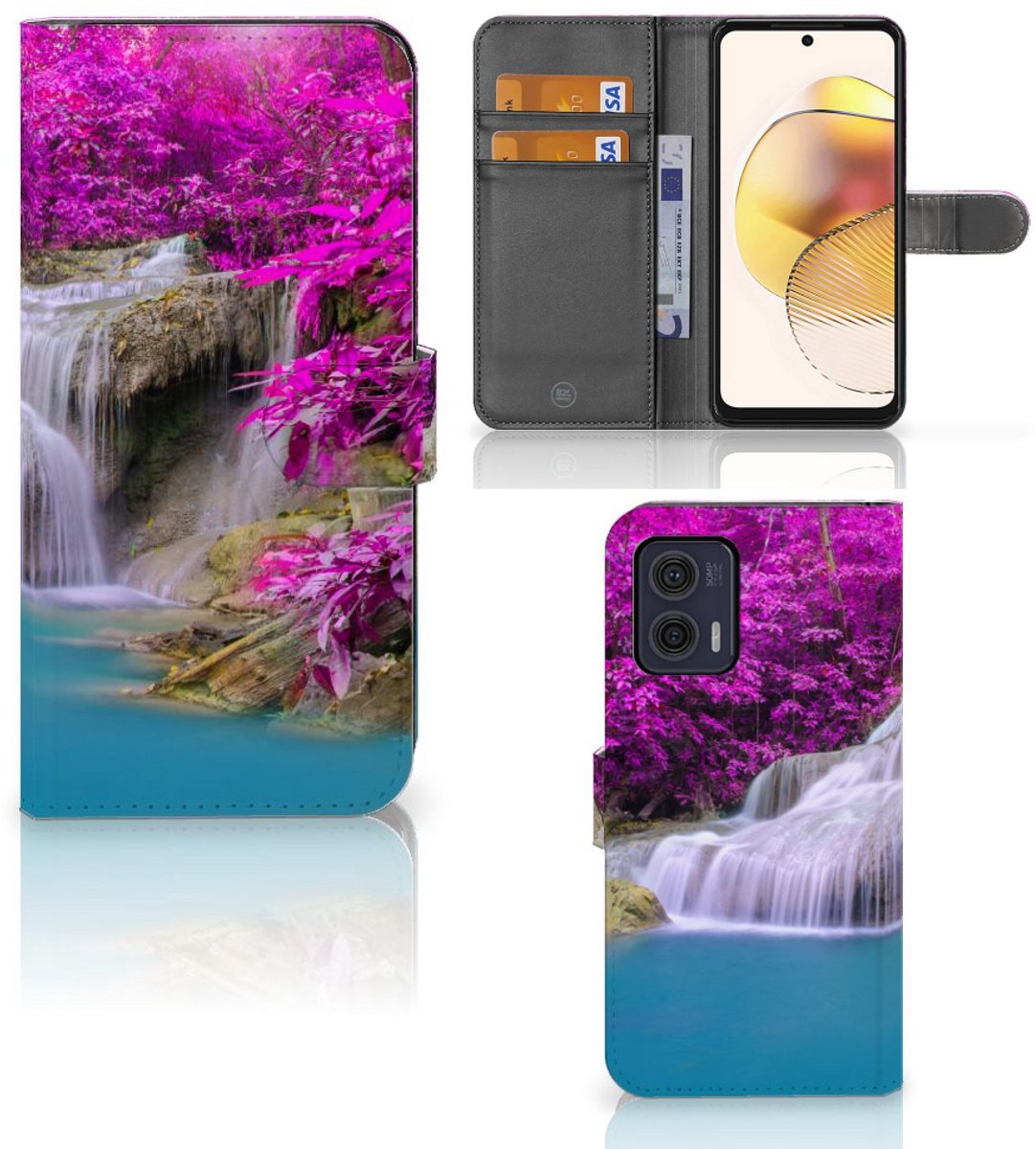 Motorola Moto G73 Flip Cover Waterval