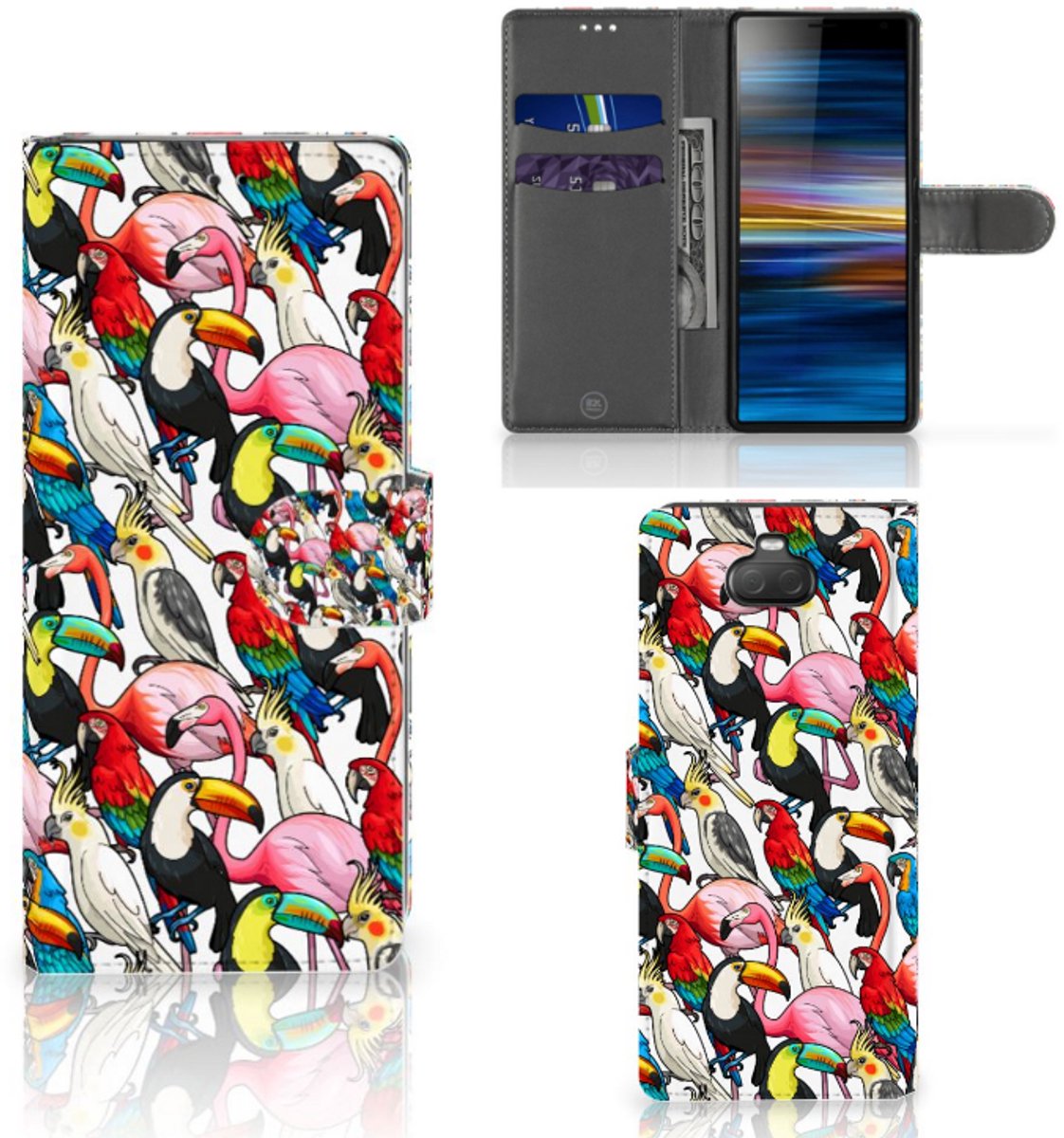Sony Xperia 10 Telefoonhoesje met Pasjes Birds