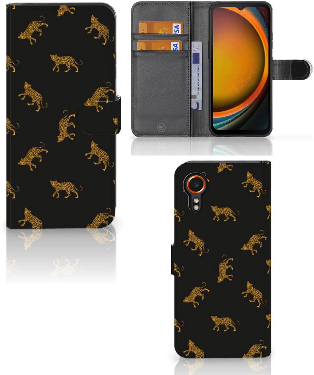 Book Case voor Telefoonhoesje met Pasjes voor Samsung Galaxy Xcover 7 Leopards