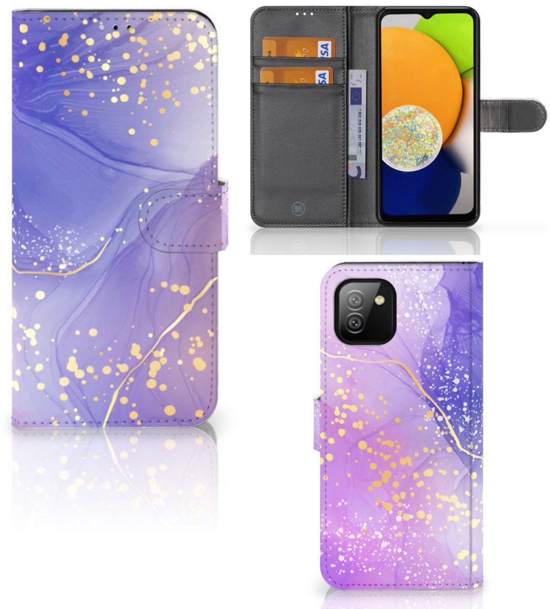 Hoesje voor Samsung Galaxy A03 Watercolor Paars