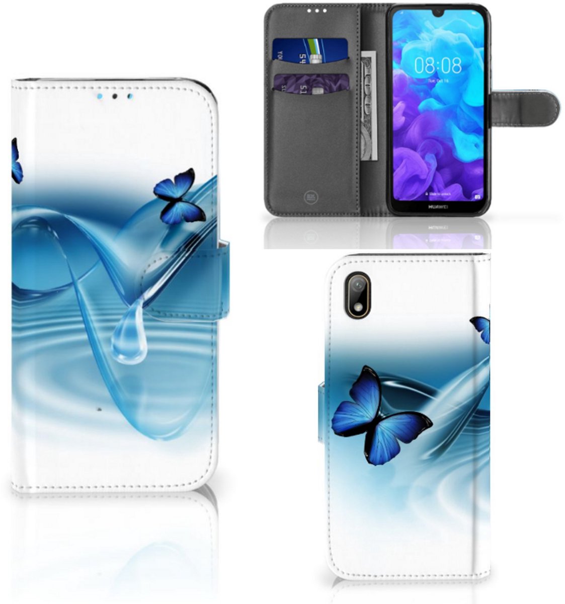 Huawei Y5 (2019) Telefoonhoesje met Pasjes Vlinders