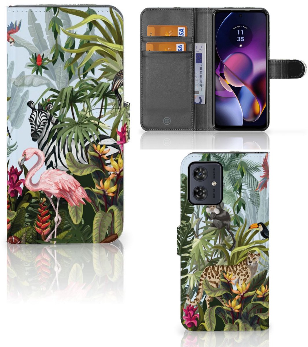 Telefoonhoesje met Pasjes voor Motorola Moto G54 Jungle