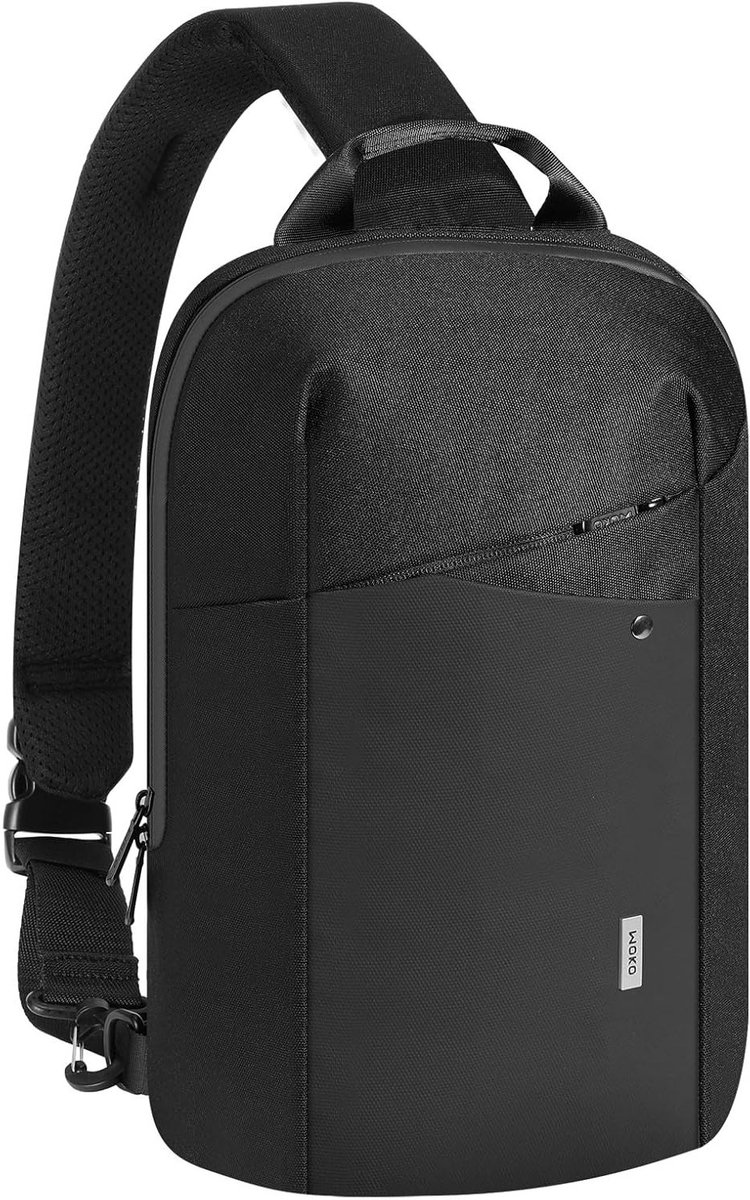 Compacte EDC Sling Bag voor iPad Pro en Air 2024, Minimalistische Schoudertas en Rugzak met Schouderriem voor MacBook Air en Pro 13 Inch, Zwart