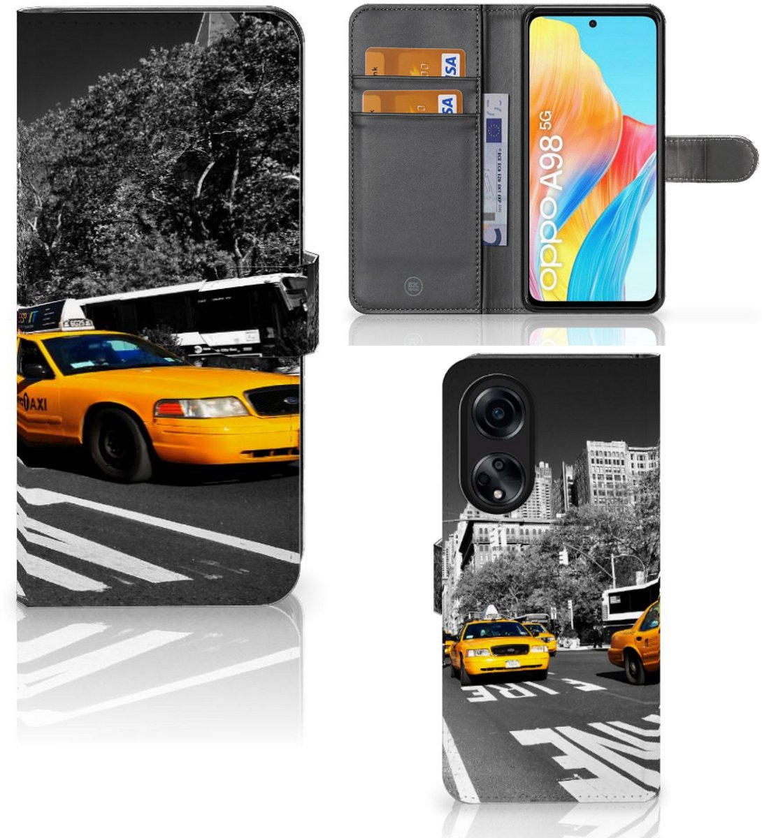 OPPO A98 5G Flip Cover New York Taxi