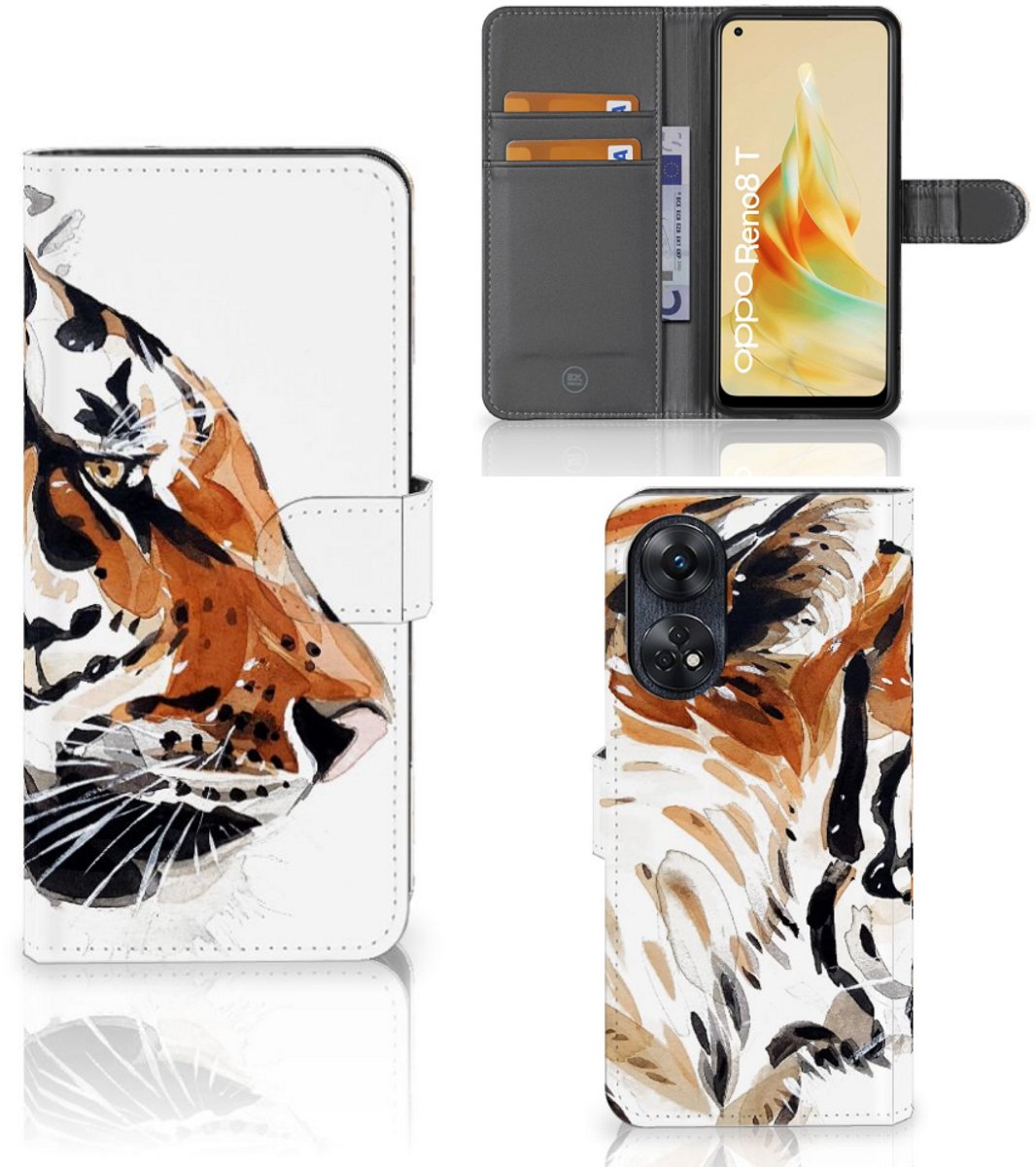 Hoesje OPPO Reno8 T 4G Watercolor Tiger