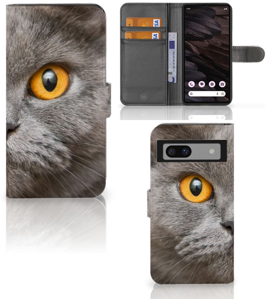 Telefoonhoesje met Pasjes Google Pixel 7A Britse Korthaar