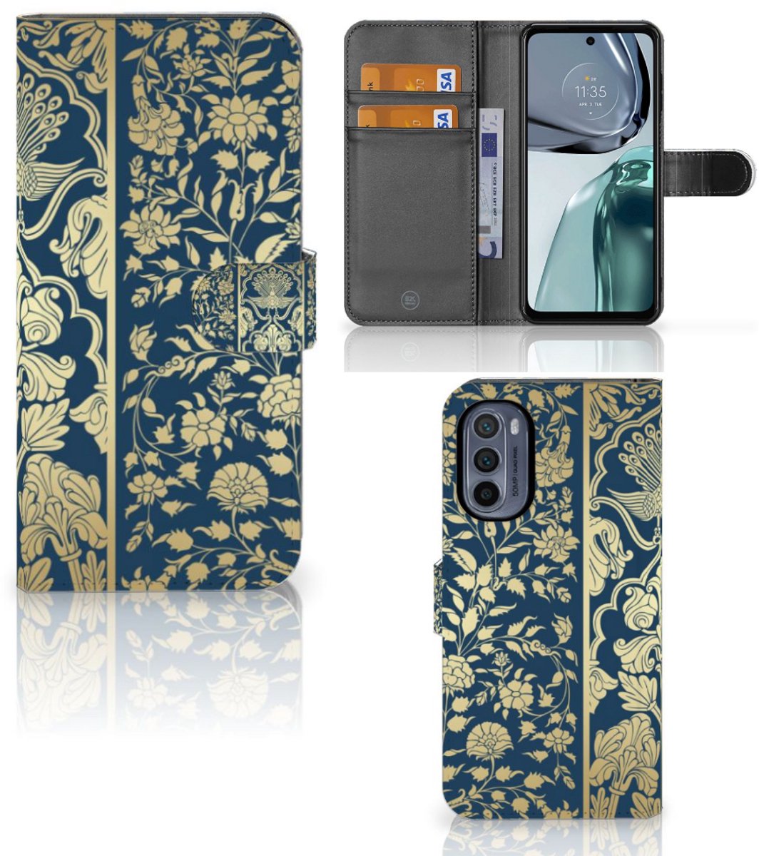 Motorola Moto G62 5G Hoesje Beige Flowers