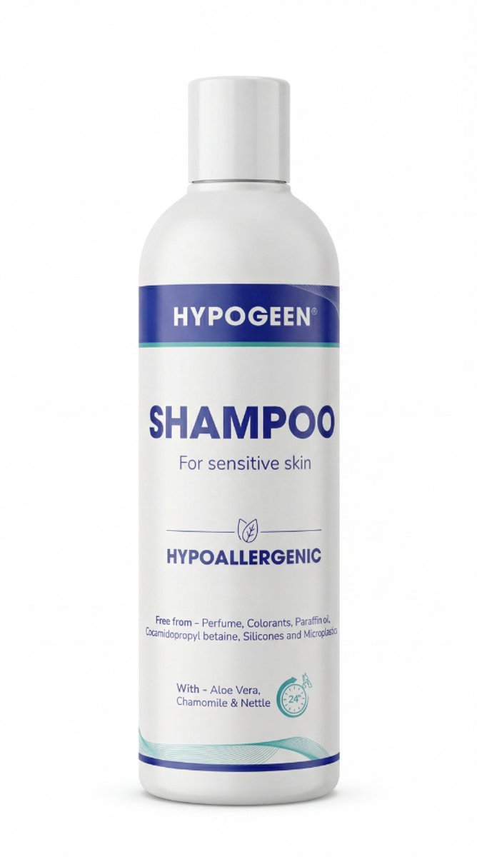 Hypogeen Haarshampoo zonder Siliconen, Parabenen, Parfum en Betaine - Hypoallergeen, Vegan en Milde Shampoo voor Gevoelige Hoofdhuid - Ecologische Natuurlijke Shampoo voor Vrouwen en Mannen - 300ml Pompflacon
