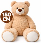 Teddybeer (Beige) Pluche Knuffel XXXL 150 cm - Grote Teddybeer - Mega Knuffelbeer - Zachte Pluche Knuffel - Grote Knuffelbeer Cadeau voor Kinderen
