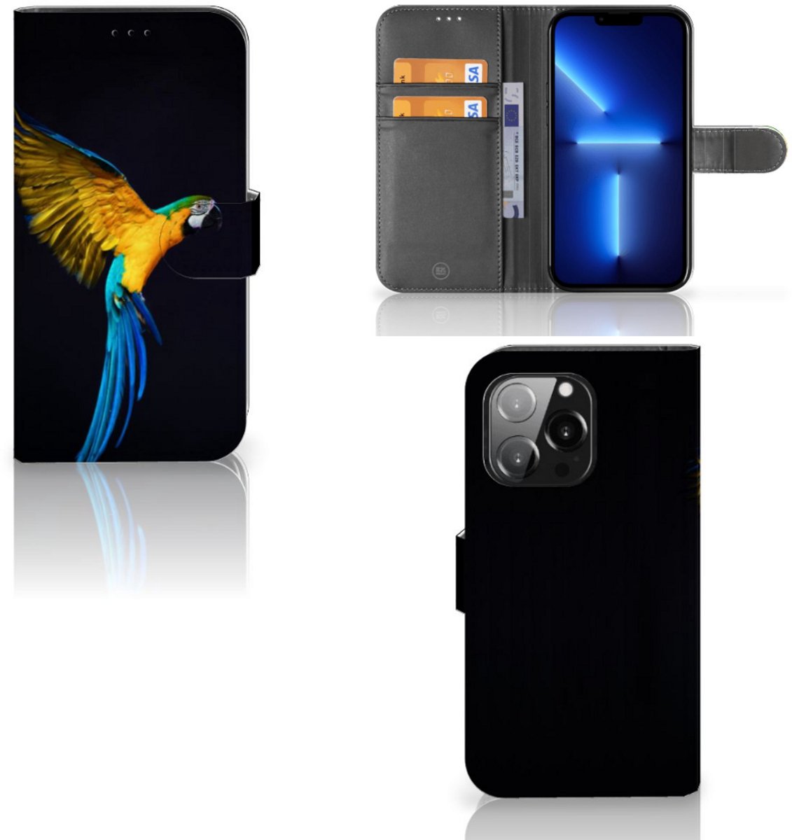 iPhone 13 Pro Telefoonhoesje met Pasjes Papegaai