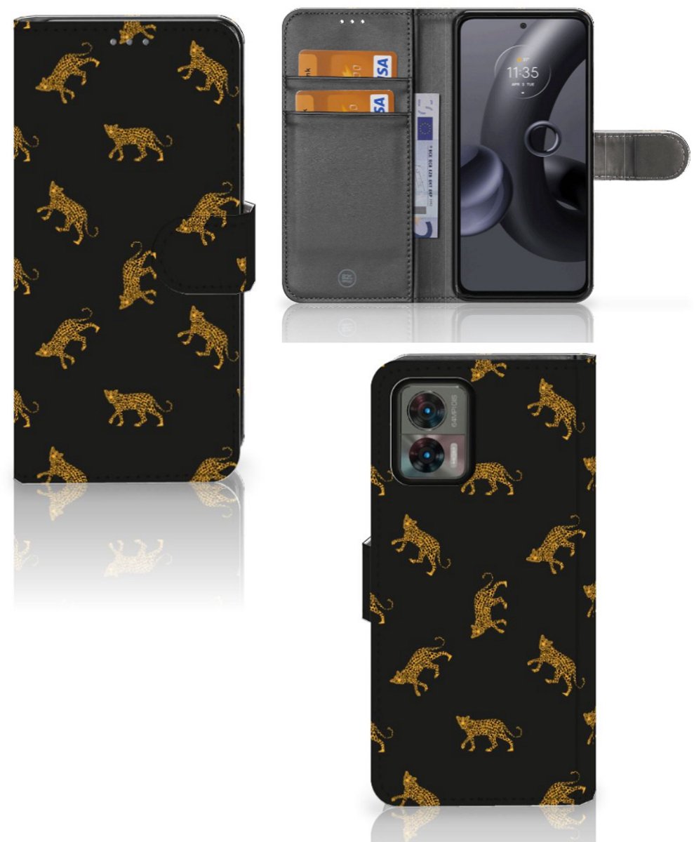 Telefoonhoesje met Pasjes voor Motorola Edge 30 Neo Leopards