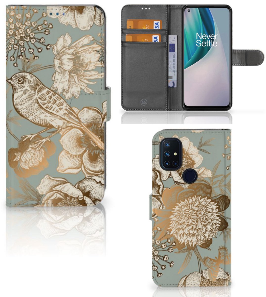 Hoesje voor OnePlus Nord N10 Vintage Bird Flowers