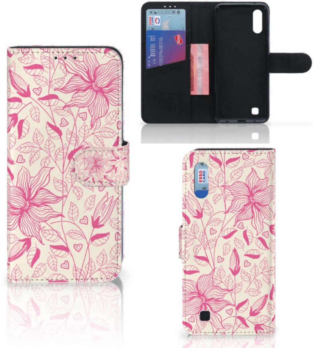 Samsung Galaxy M10 Hoesje Pink Flowers