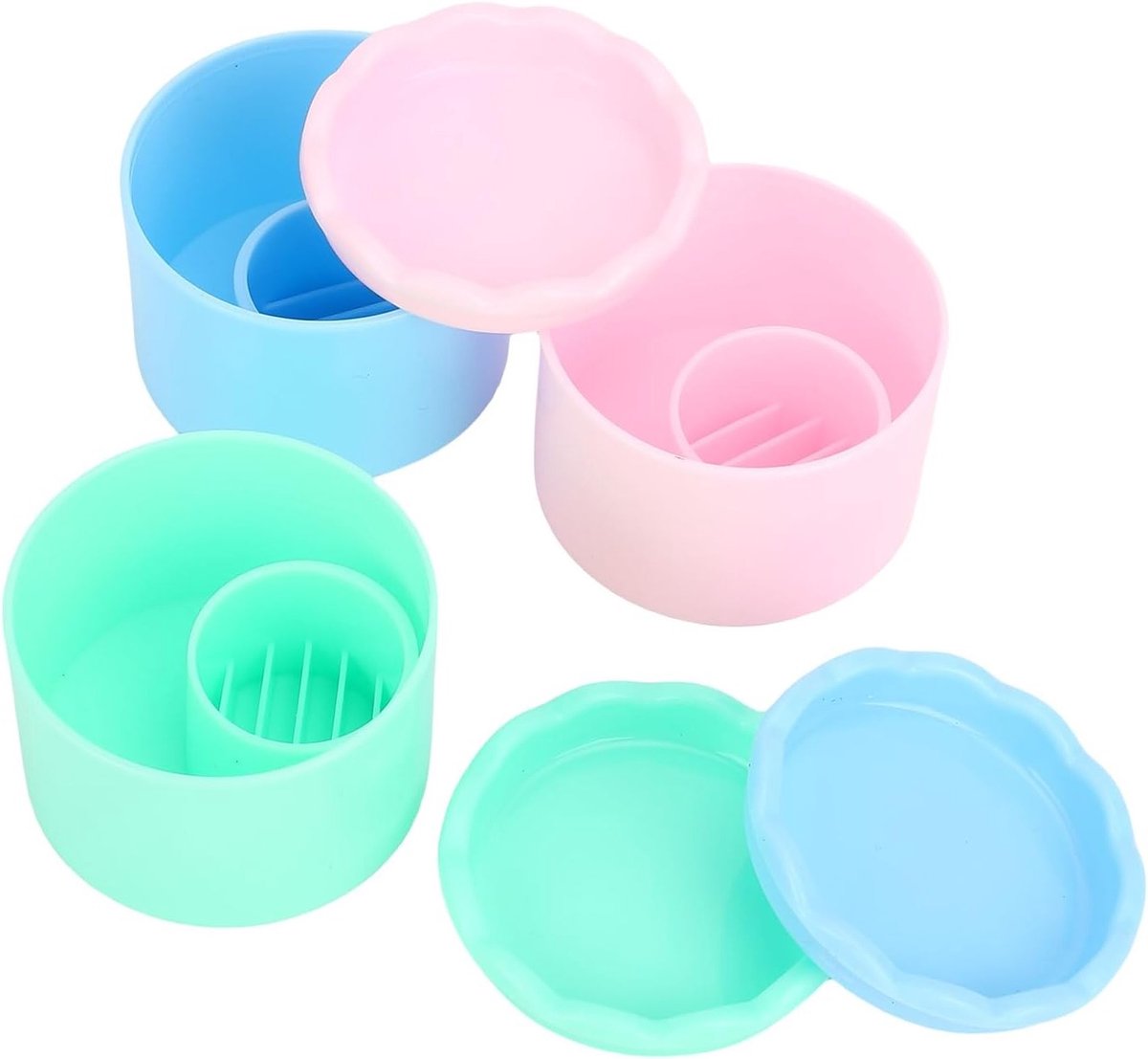 Handige Nagelkunst Bekers met Deksel voor Manicure, Levensbestendige Borstelreiniging, Perfect voor Kleurmengingen en DIY Nagelontwerpen