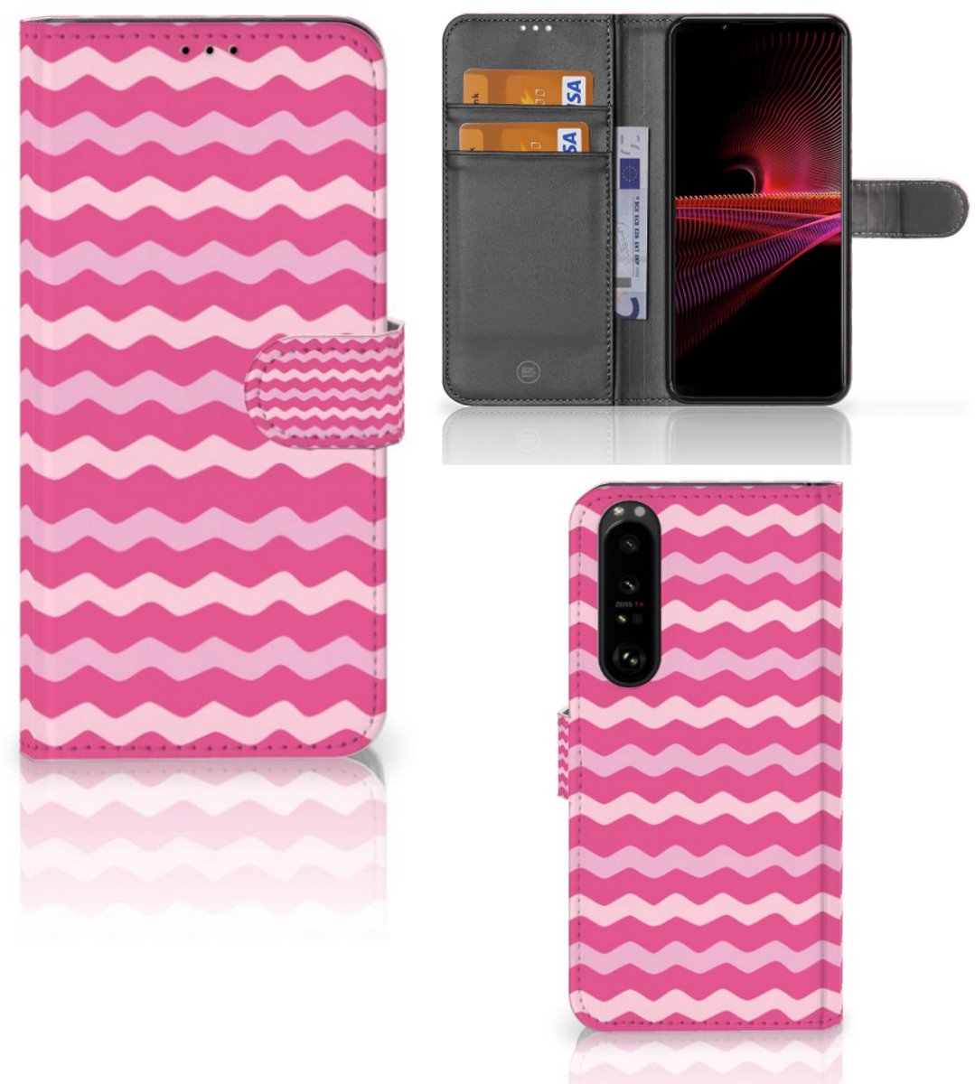 Sony Xperia 1 III Telefoon Hoesje Waves Pink