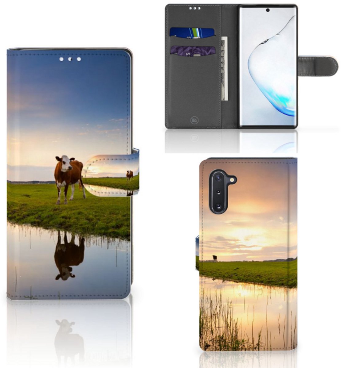 Book Case voor Samsung Galaxy Note 10 Telefoonhoesje met Pasjes Koe