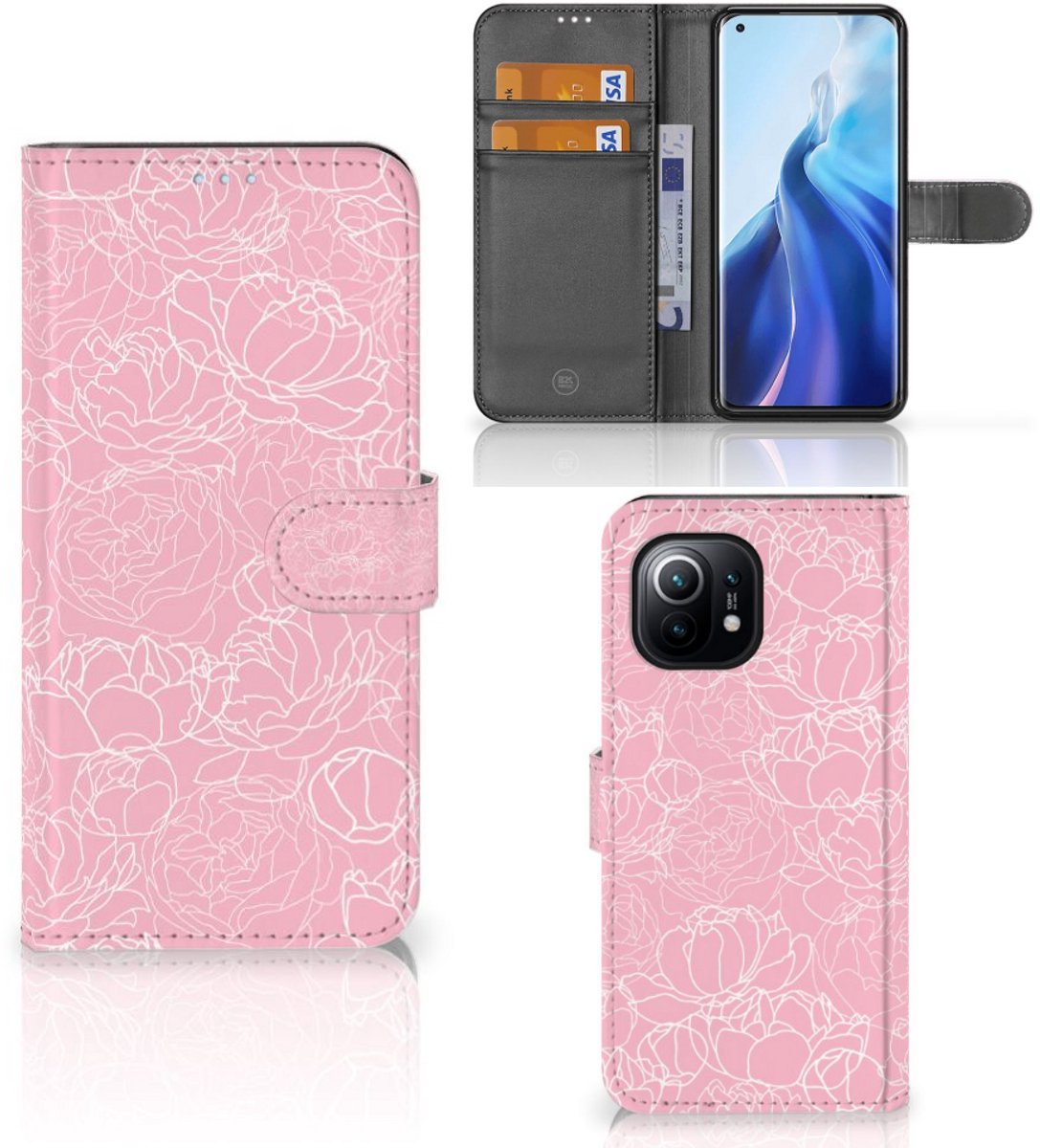 Xiaomi Mi 11 Hoesje White Flowers
