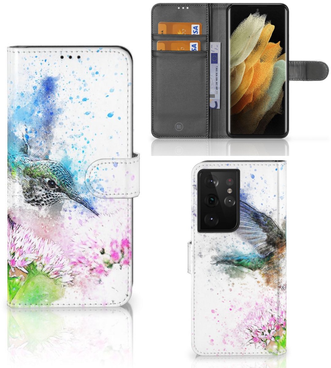 Boekhoesje voor Hoesje Samsung Galaxy S21 Ultra Vogel