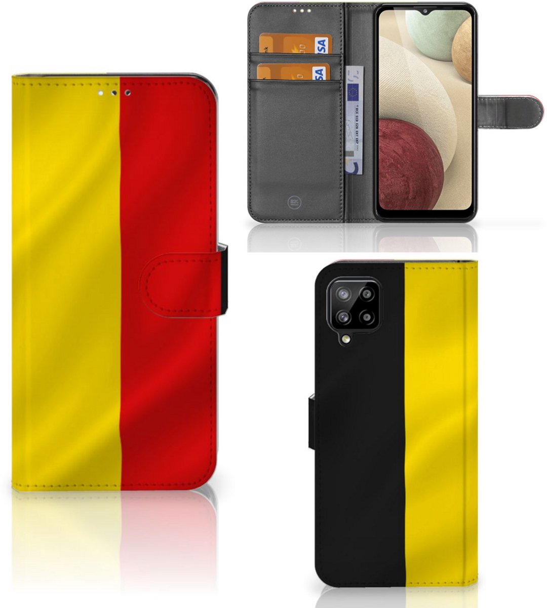 Samsung Galaxy A12 Bookstyle Case Belgische Vlag