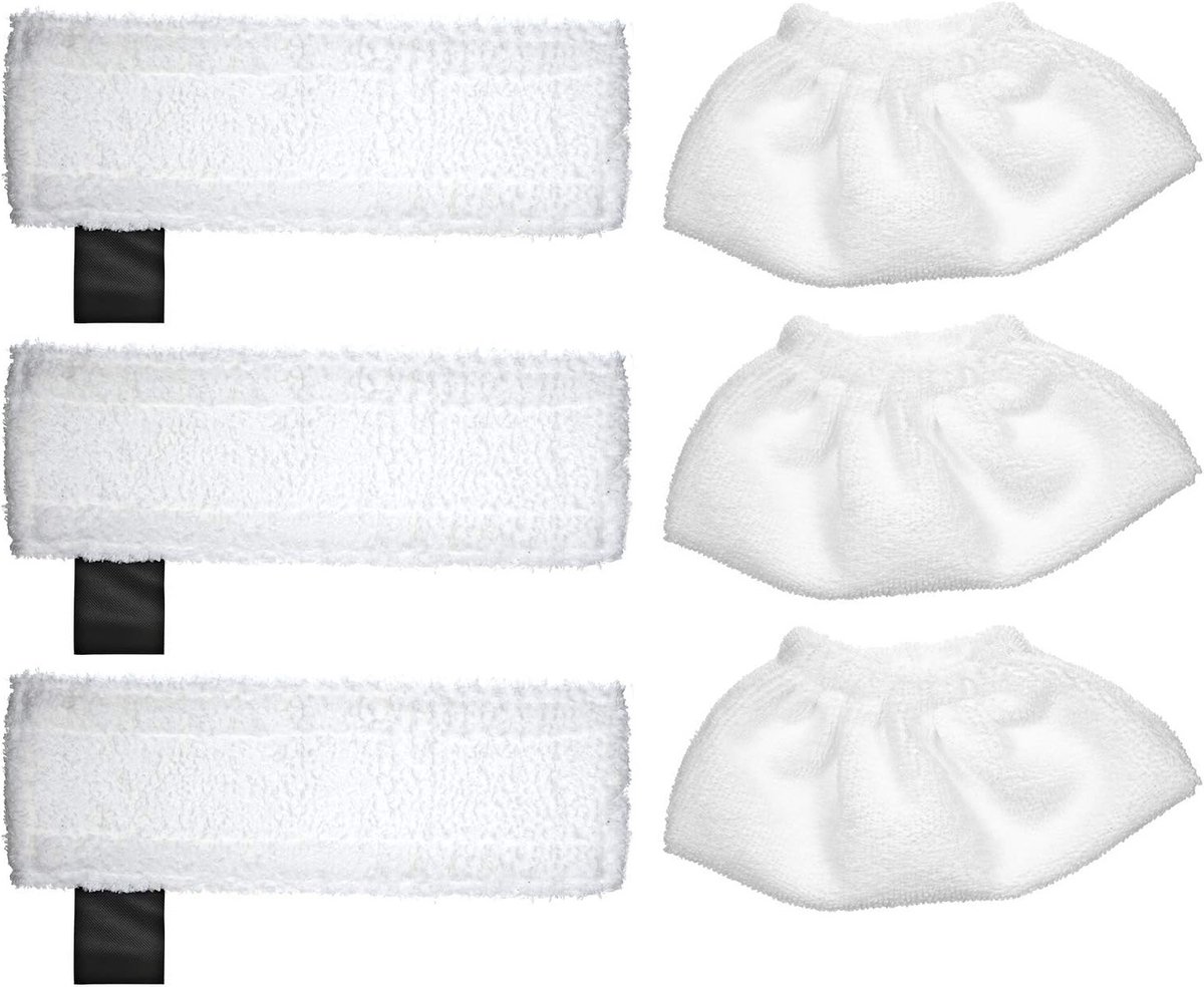 Set van Microvezeldoeken voor Stoomreinigers SC2/SC3/SC4/SC5 met 3 Mondstukken en 3 Voorpads voor Effectieve Reiniging