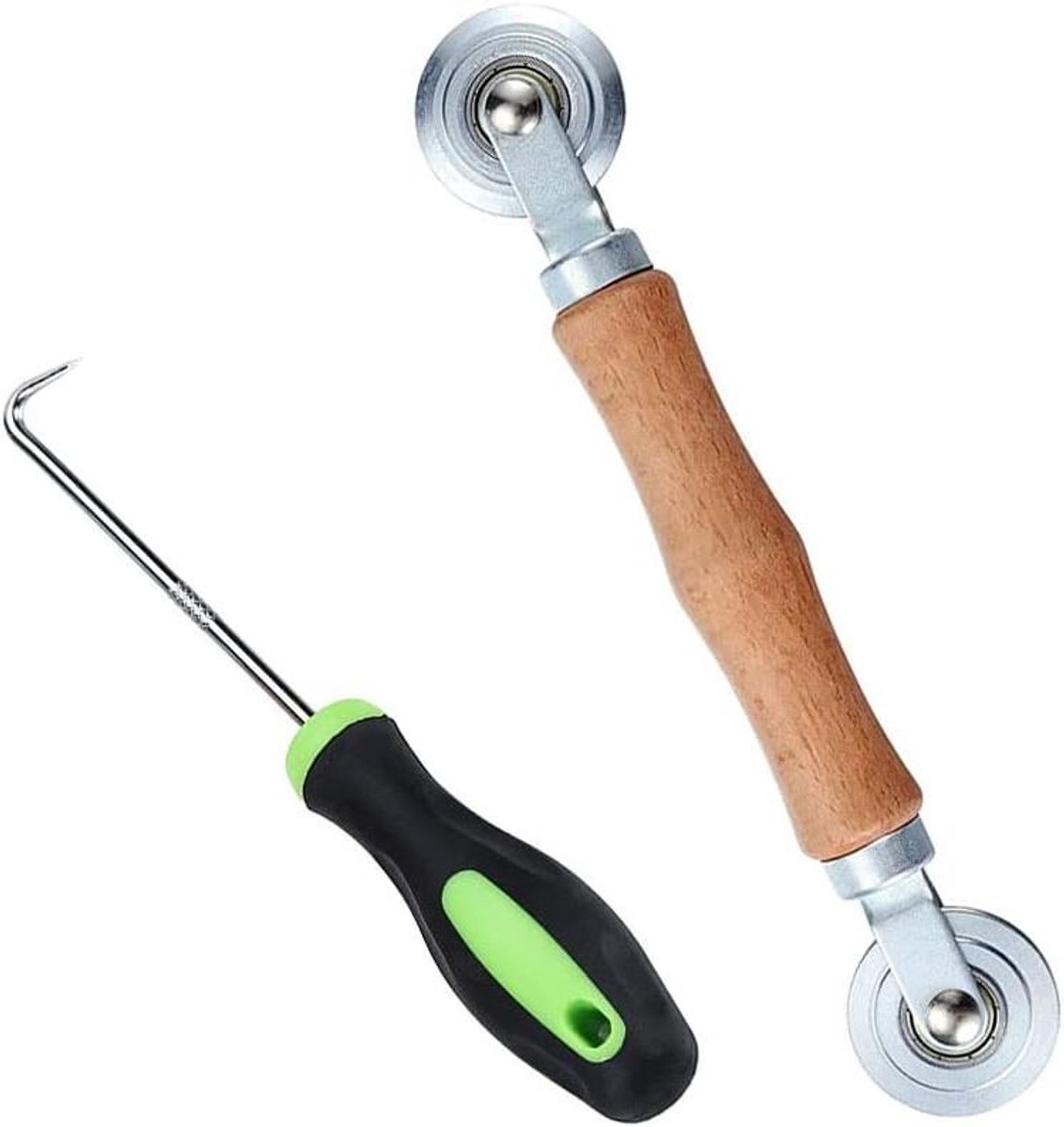 Gereedschap intrekroller met houten handvat haak gereedschapsleidingen intrekroller raam spline roller accessoires voor vliegenhor muggenhor raam deurafdichting