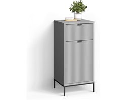 Livinity Halfhoge kast "ATERNO", Grijs, 40 x 87 cm met deur en lade