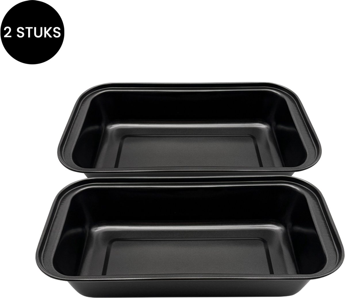 Purepeak Broodbakblik Set 2 Stuks - Broodblik Rechthoekig - Broodbakvorm - Broodvorm - Bakblik - Cakeblik